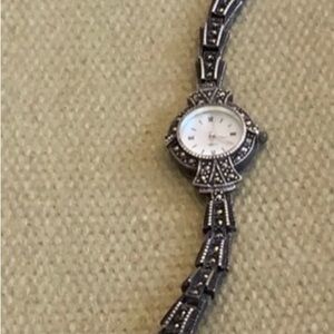 Watch- Sterling Silver and Marcasite- Japan-Quartz- 7”